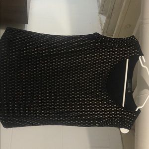 Gold sequined black tank top